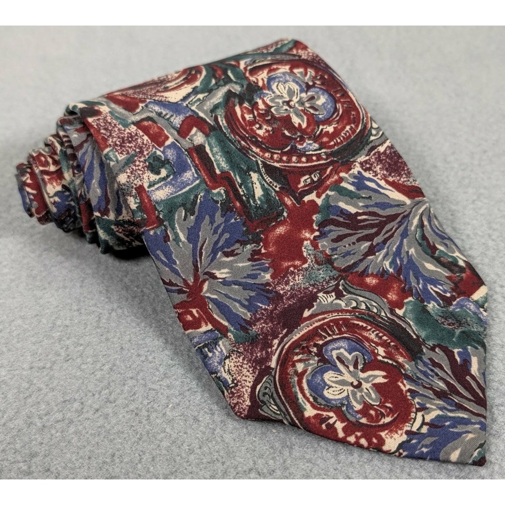 Vintage Christian Dior Tie Mens Monsieur Floral Necktie USA Made Colorful